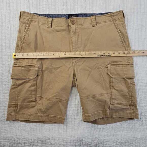 Cremieux Premium Denim Men's Cargo Shorts 42W Stretch Khaki Six Pockets EUC LN - Picture 4 of 13